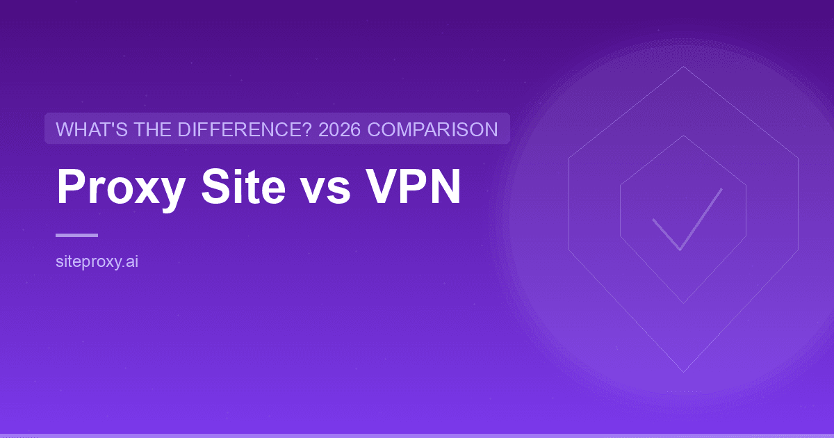 Proxy Site vs VPN: What's the Difference? (2026 Comparison)